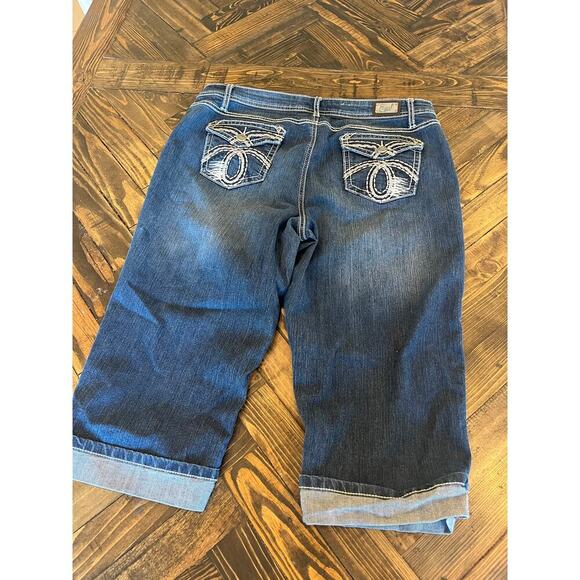 Earl Jean Jeans Capri Women 16P Y2K Grunge Thick Stitch Petite Western Cowgirl - Picture 3 of 12